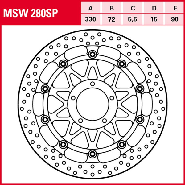 Bremsscheibe TRW MSW280SP 5,5 mm ohne ABE