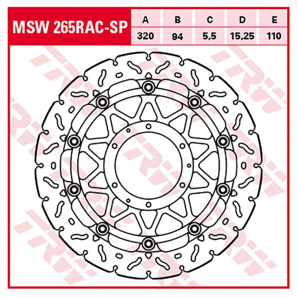 Bremsscheibe TRW MSW265RAC-SP 5,5 mm ohne ABE