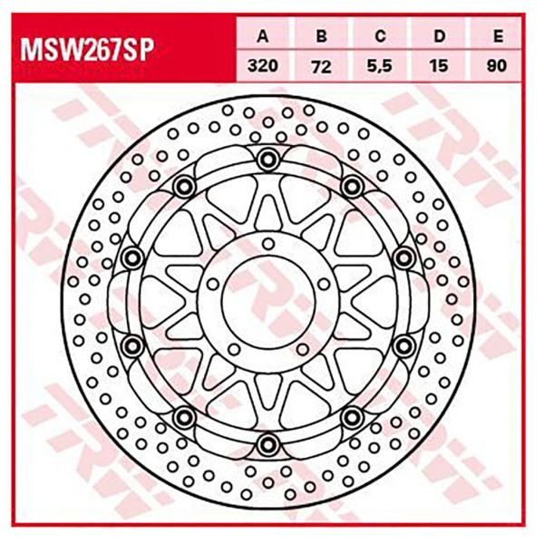 Bremsscheibe TRW MSW267SP 5,5 mm ohne ABE