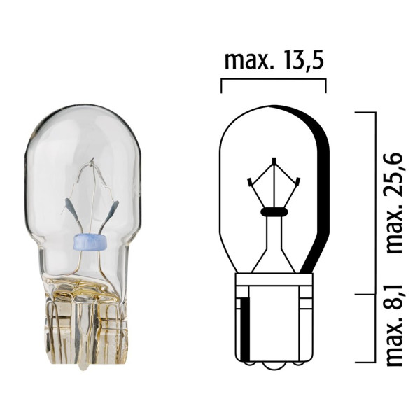 Lampen Flösser 12V 10W T13 W2,1x9,5d klar Glassockel - 10er Box