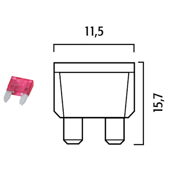 Sicherung 4AH Flachsicherung Klein Farbe: Rosa 50er Box
