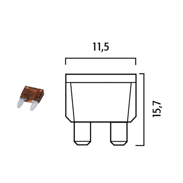 Sicherung 7.5AH Flachsicherung Klein Farbe: Braun 10er Box