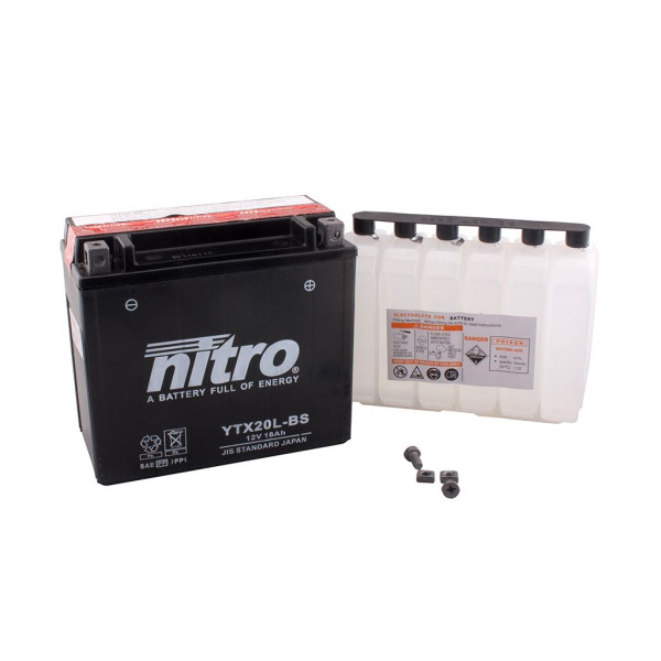 Batterie 12V 18AH YTX20L-BS Wartungsfrei Nitro 51891